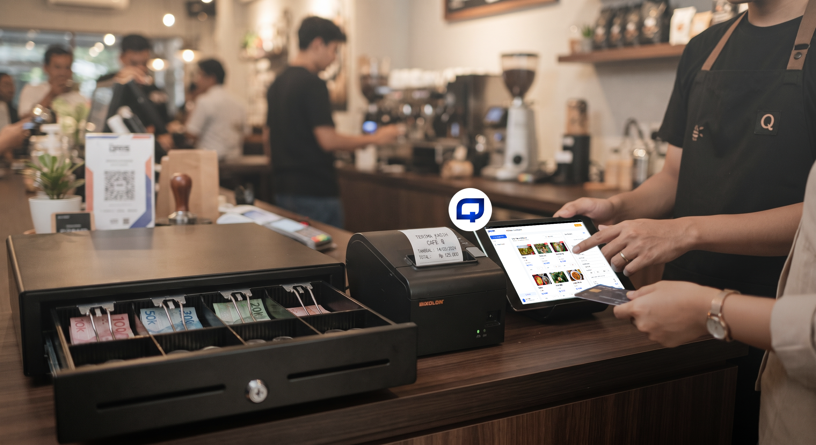 Printer struk dan laci kasir